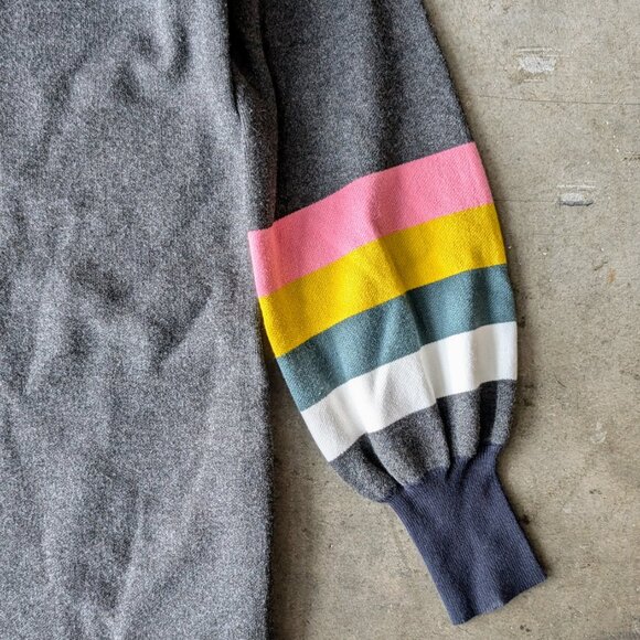 Boden Berkshire Coatigan in Charcoal Melange Long Cardigan Gray Stripes size 2 - Picture 4 of 8